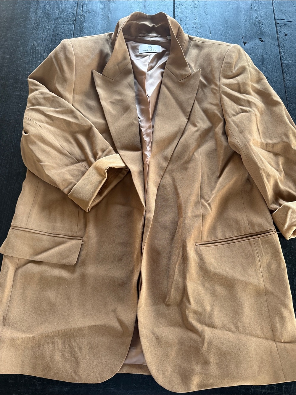 Babaton Camel Single-Breasted Blazer
